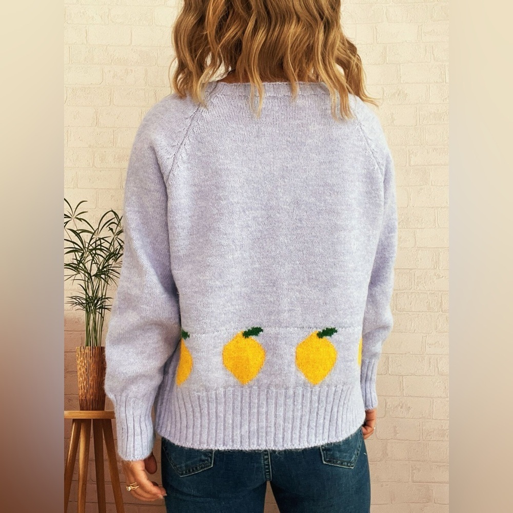 Lemon Pattern Button-Up Cardigan - Picture 15 of 16